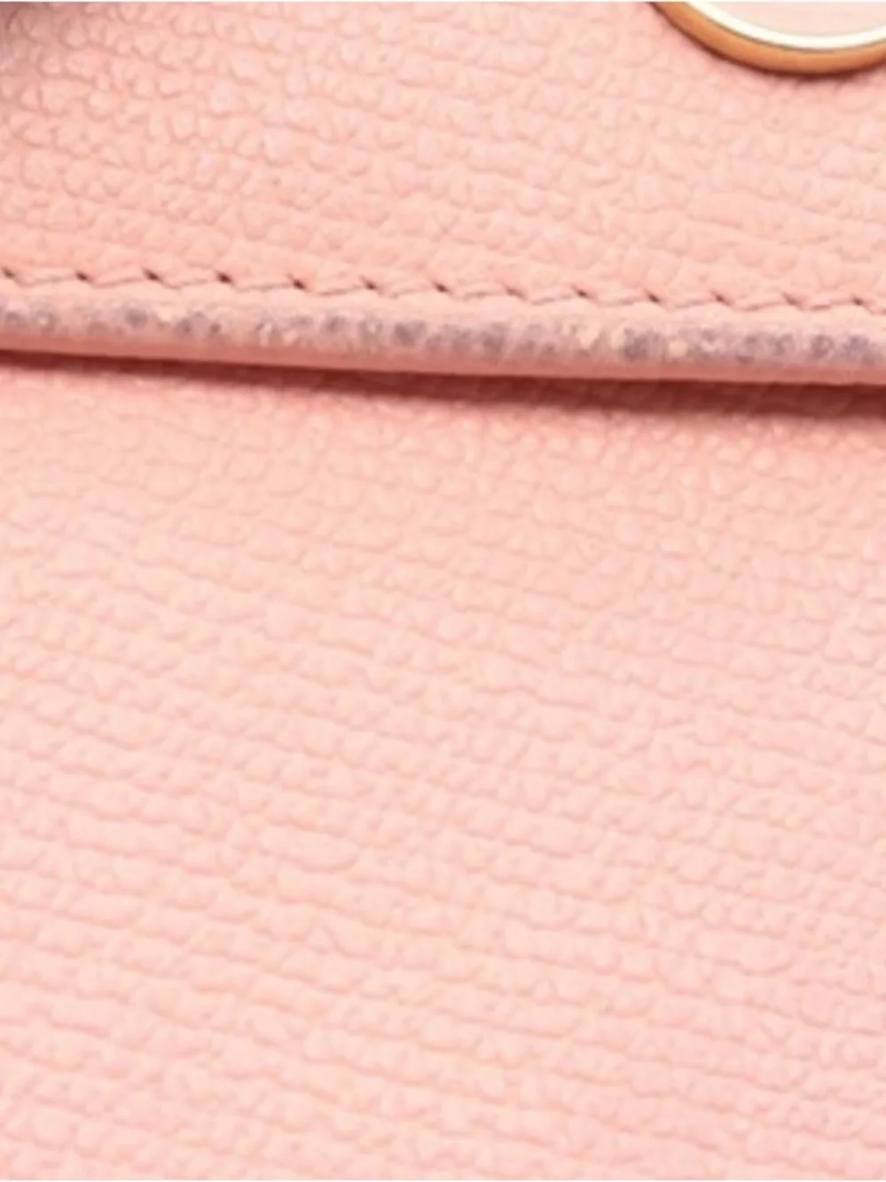 CHANEL Pink Leather Compact Fold Wallet Coin Case with Gold CC Button